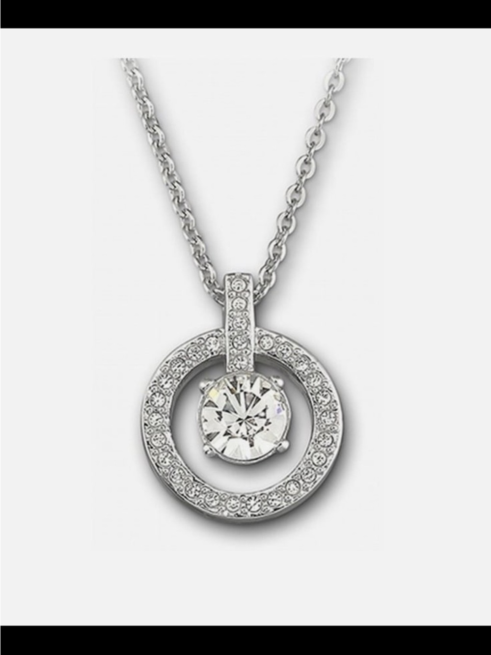 New Swarovski Lavender Pendant with White Crystals in Rhodium plated - 1039065
